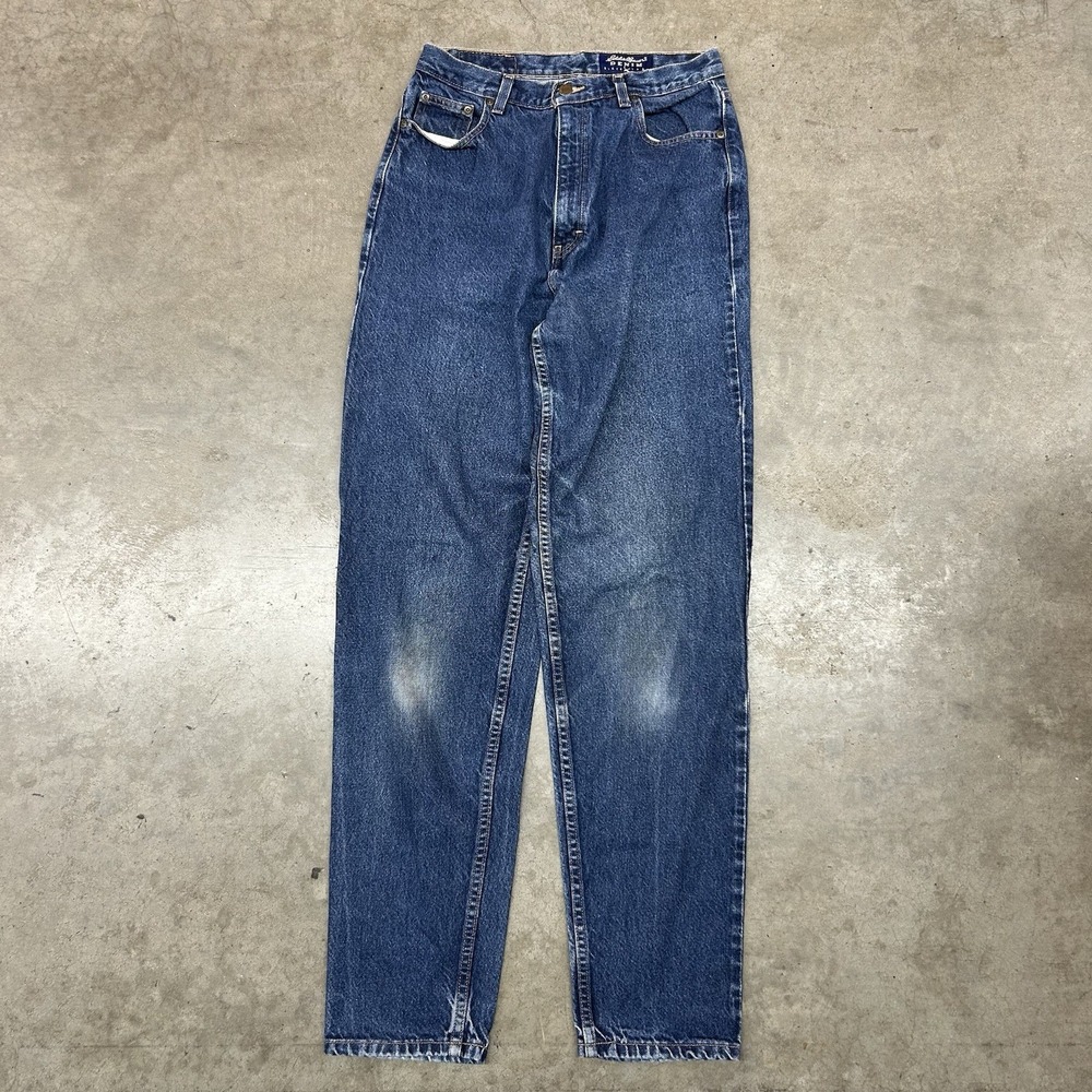 Eddie Bauer Denim Jeans Blue Straight Leg Tall Size 12 Womens